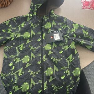 FXR Kids Puffer Jacket - Black and Green